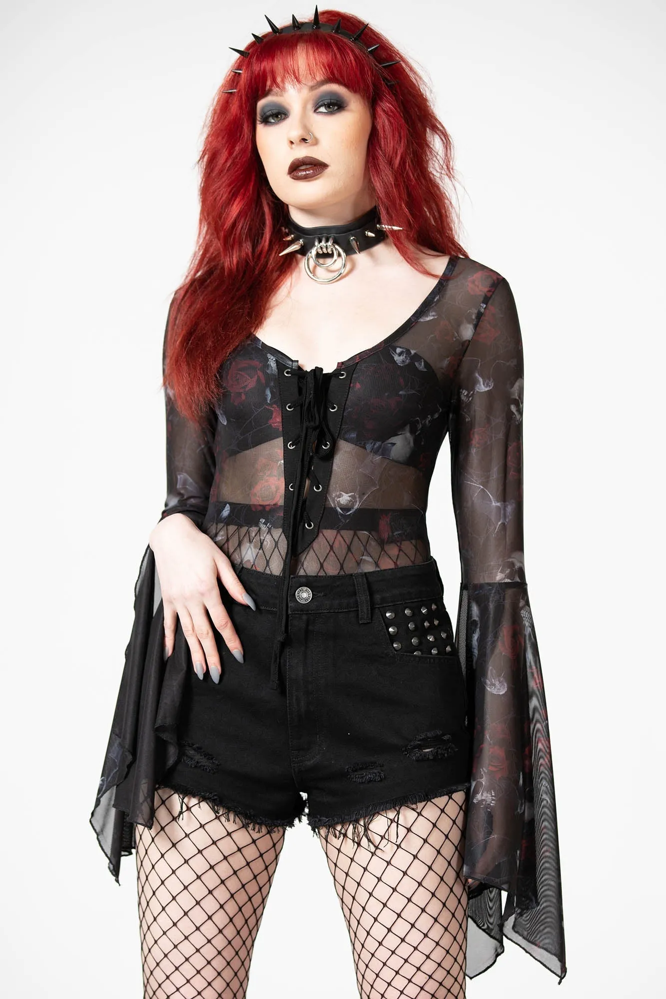 Rosabella Mesh Bodysuit - Resurrect sold by Killstar