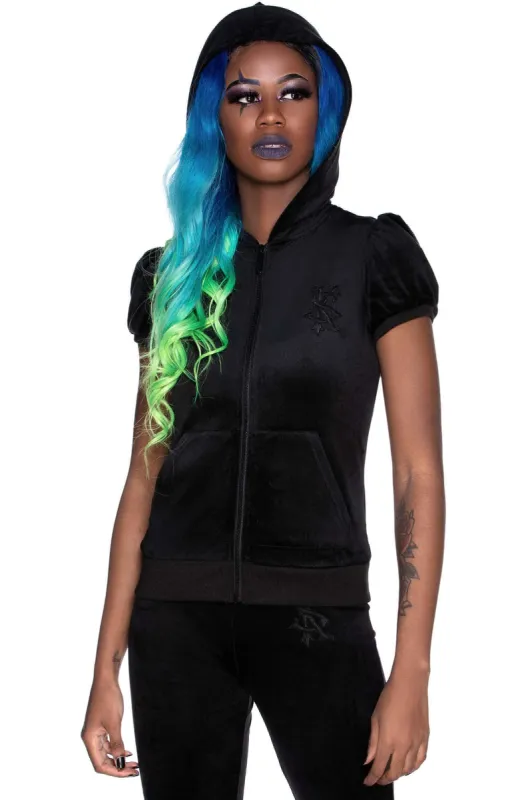Dee-Lux Velvet Hoodie [B] sold by Killstar