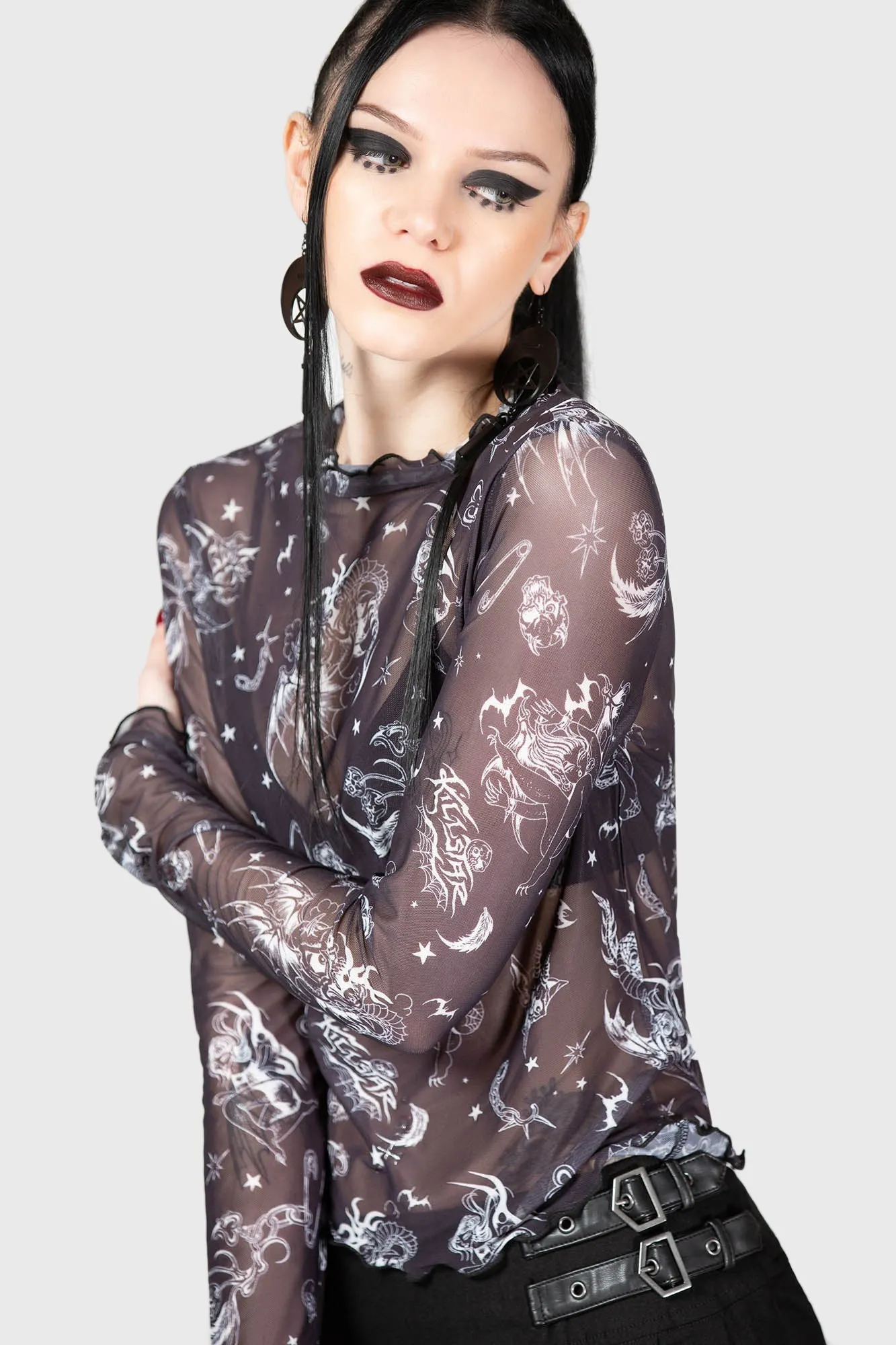 Dazed Skull Crop Top sold by Killstar product image thumbnail 2