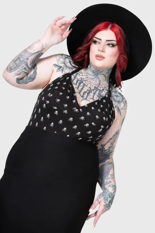 Flipped Halter Top [PLUS] sold by Killstar