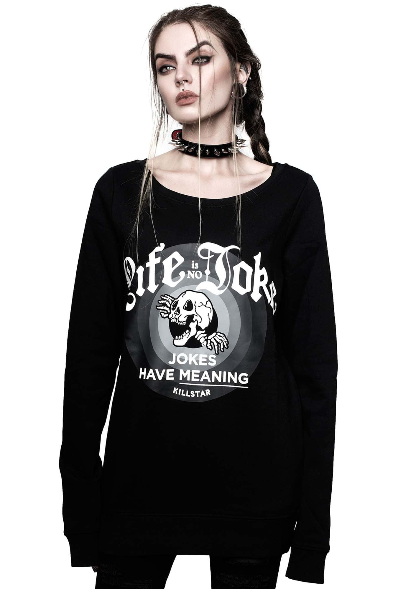 Life is No Joke Wide Neck Sweater sold by Killstar product image thumbnail 2