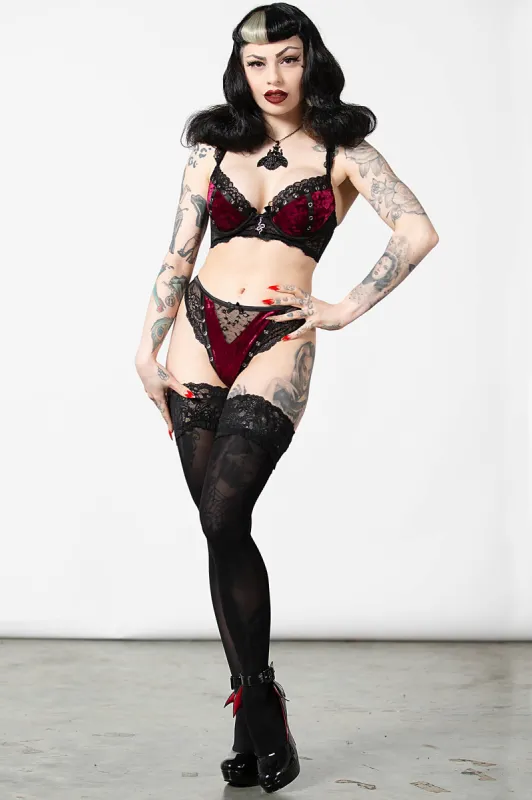 Sacred Spirits Velvet Bralet [BLOOD] sold by Killstar