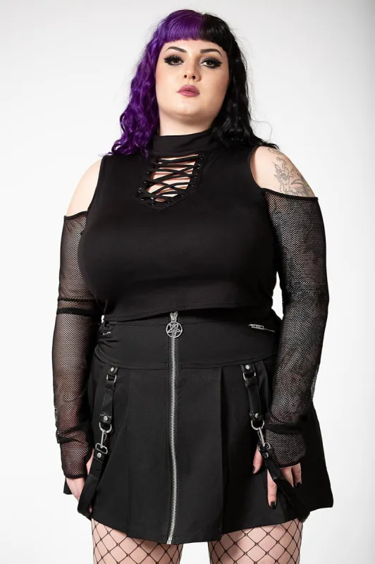 Dark Half Long Sleeve Top [PLUS] sold by Killstar