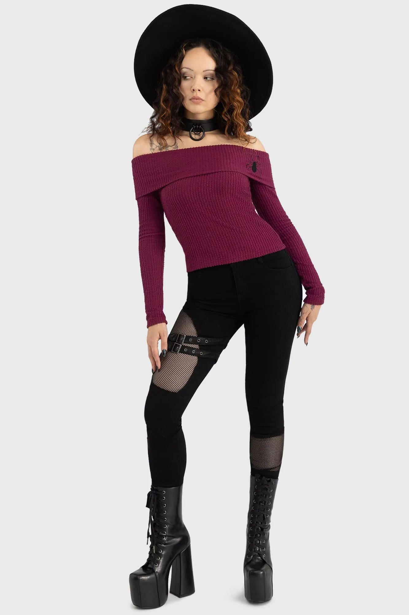 Cruor Off Shoulder Top sold by Killstar product image thumbnail 3