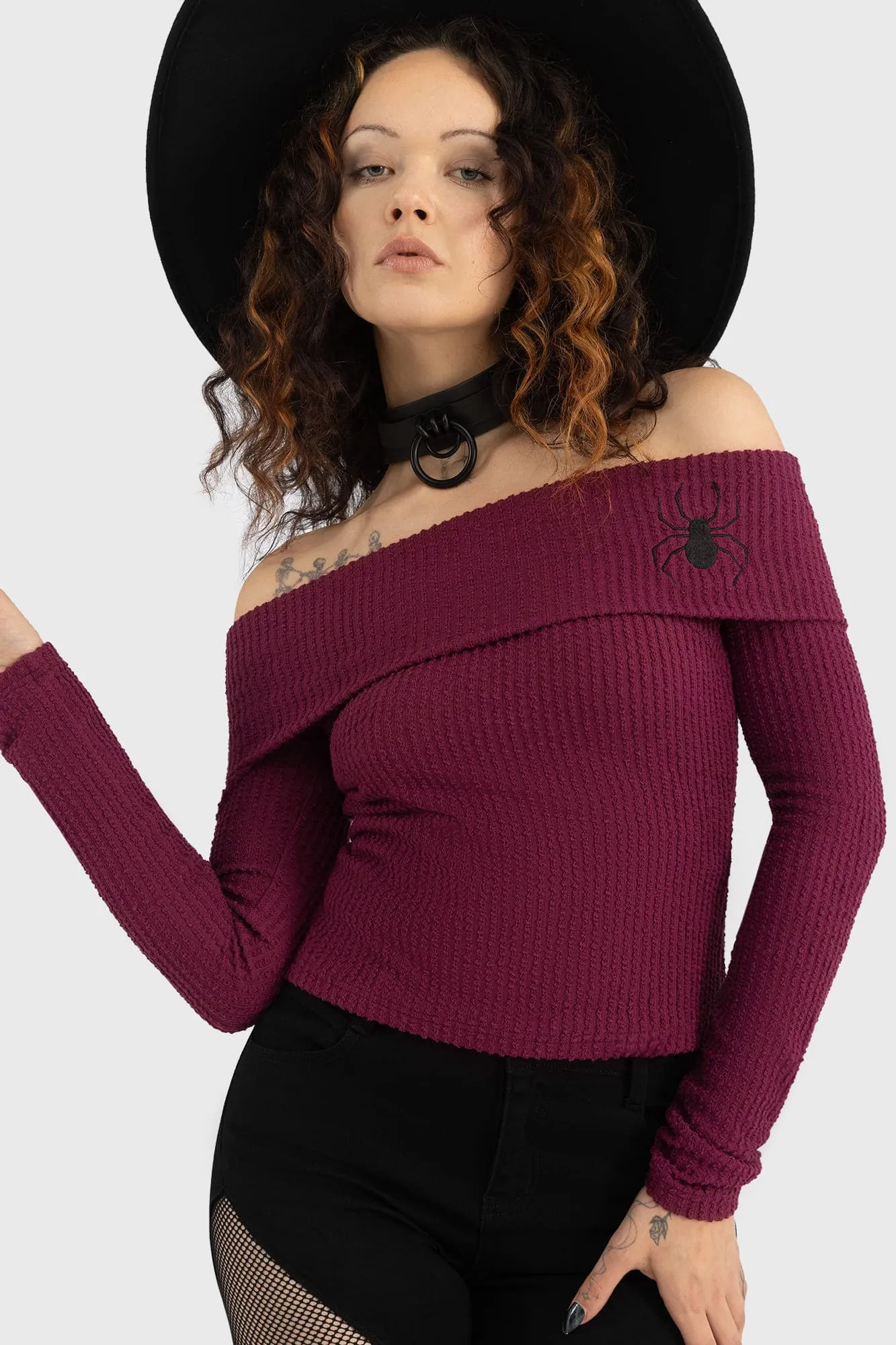 Cruor Off Shoulder Top sold by Killstar product image thumbnail 4