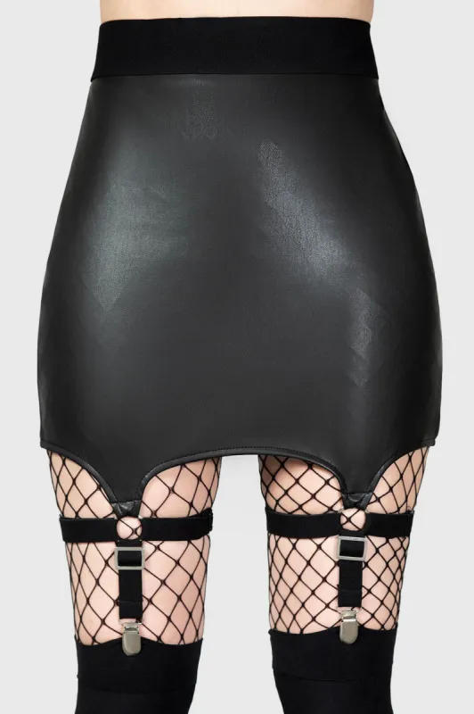 Cassandra PU Mini Skirt [B] sold by Killstar