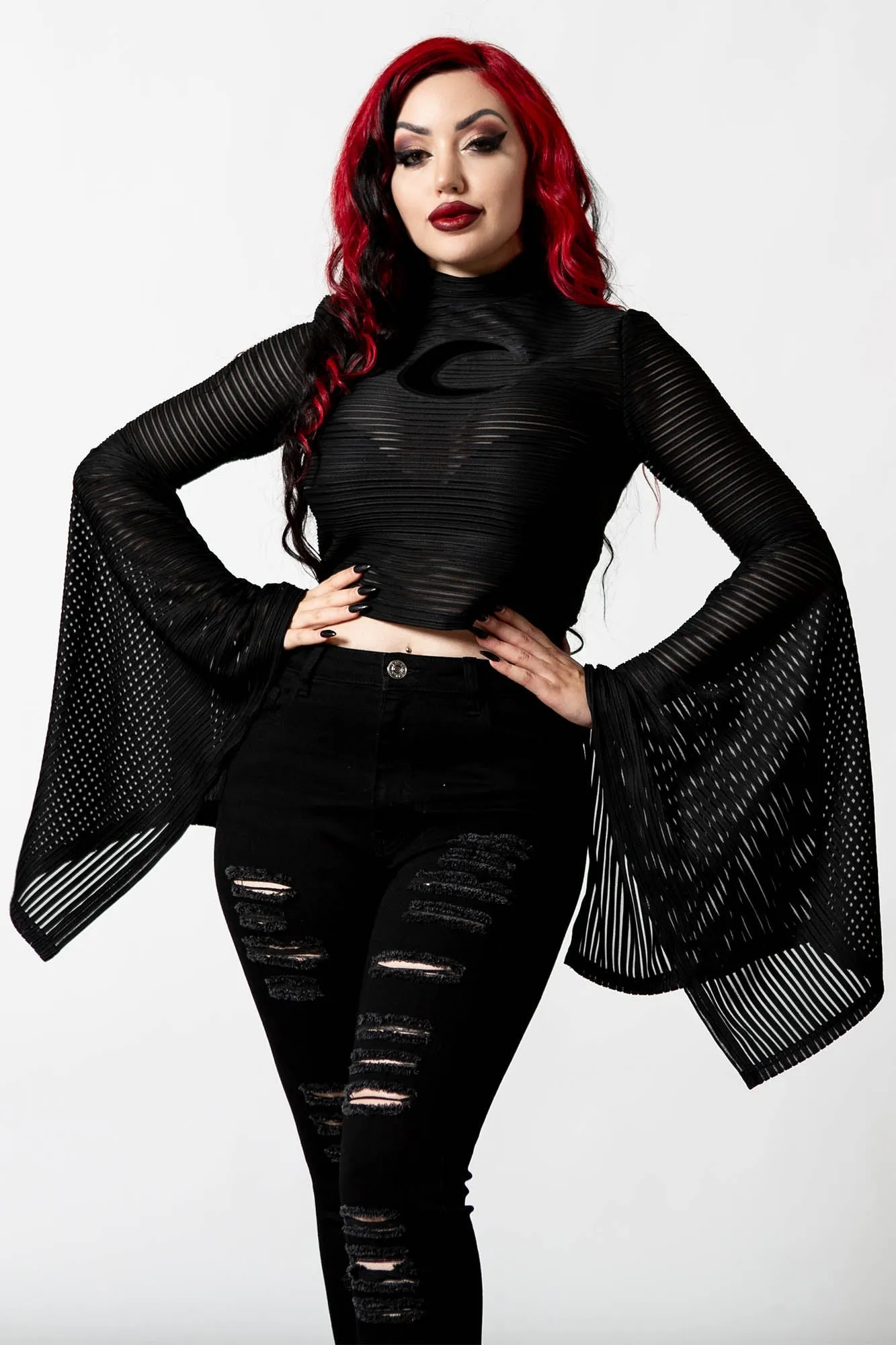 Phases Striped Top sold by Killstar