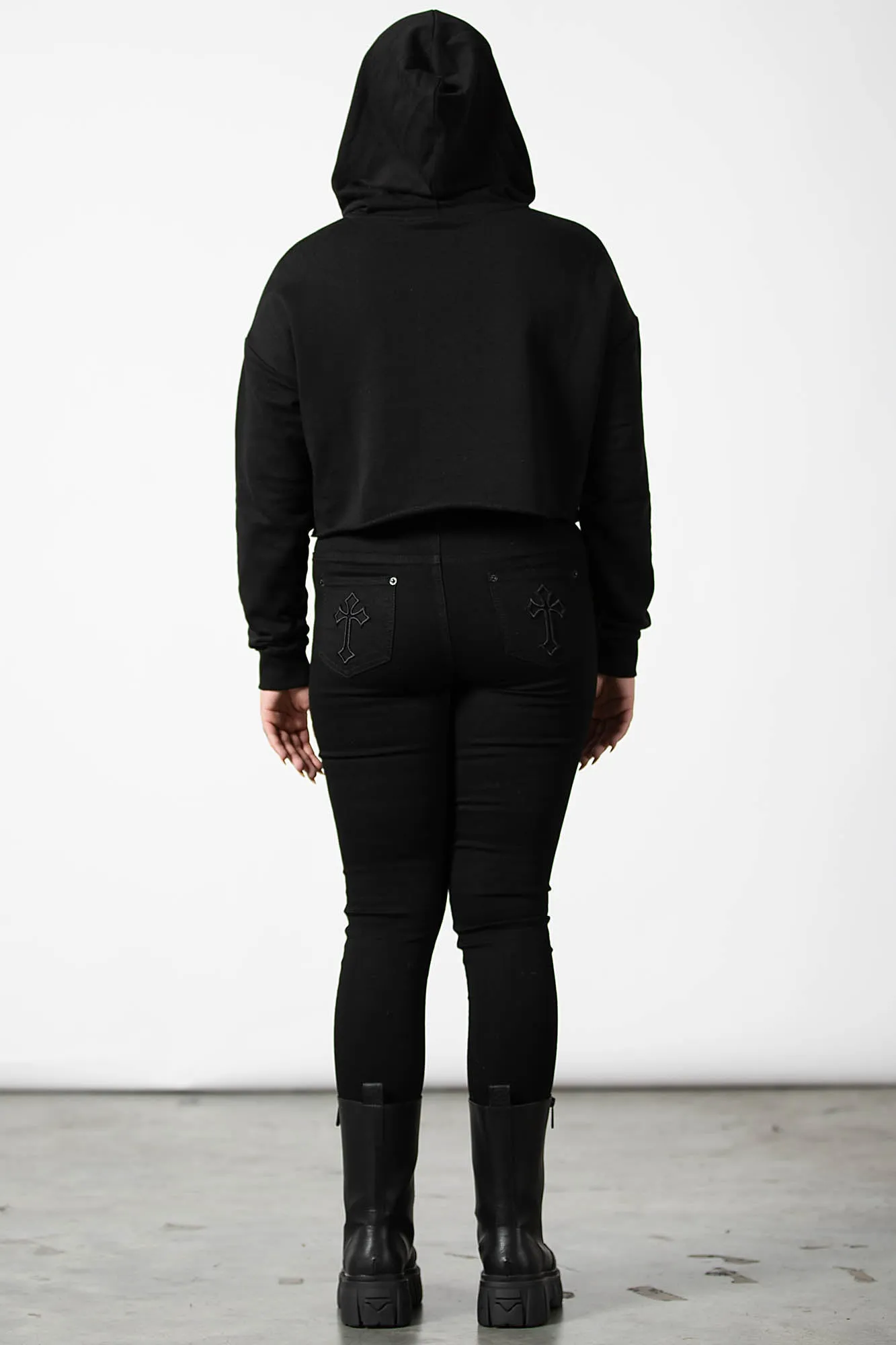 Bellow Cropped Hoodie sold by Killstar product image thumbnail 5