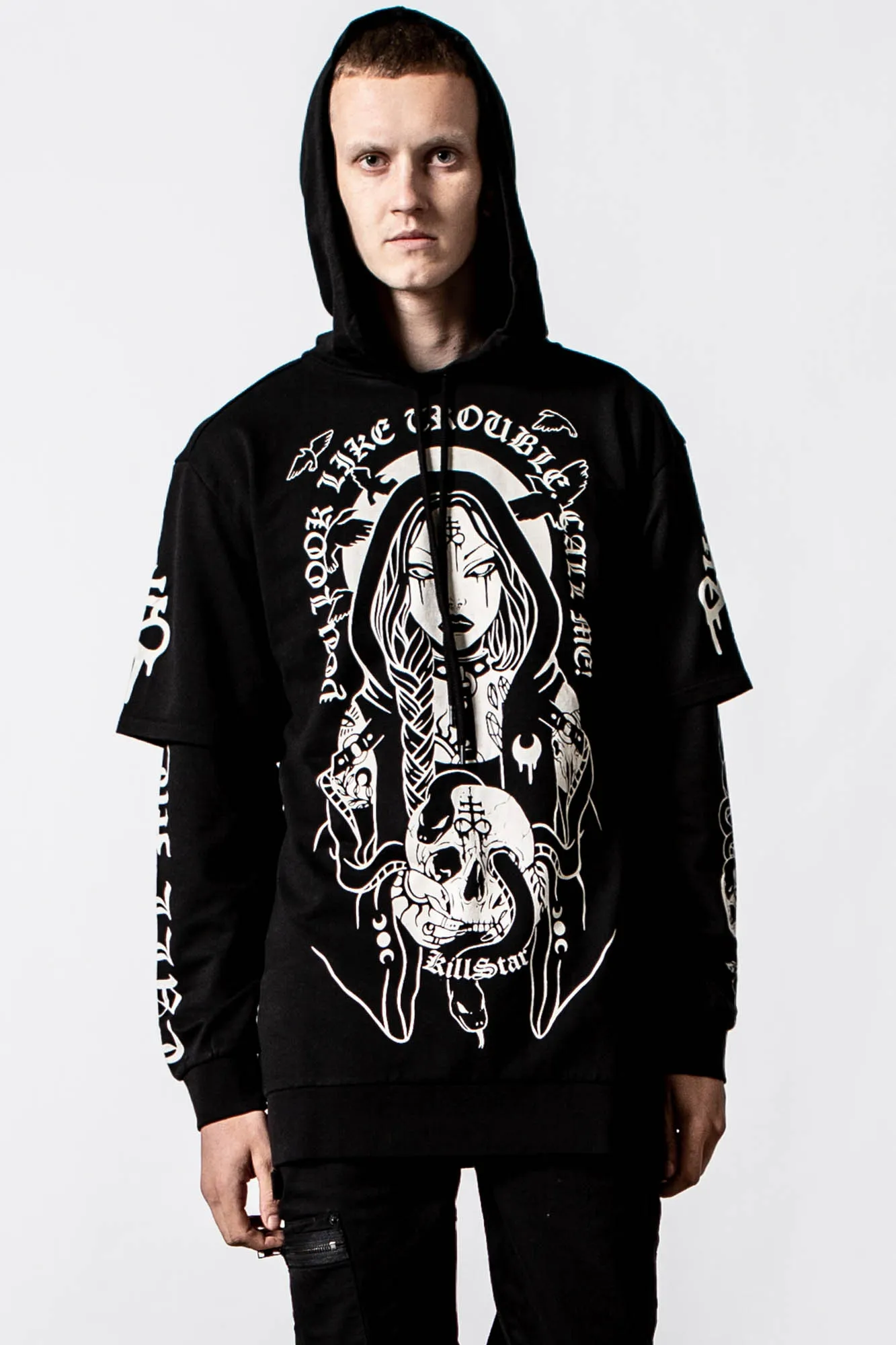 Trouble Hooded Layer Top sold by Killstar product image thumbnail 4