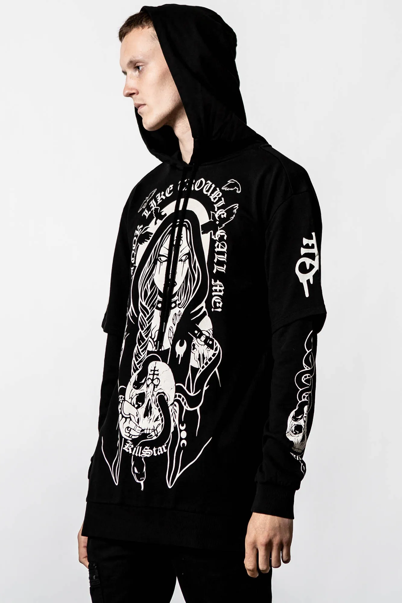 Trouble Hooded Layer Top sold by Killstar product image thumbnail 3