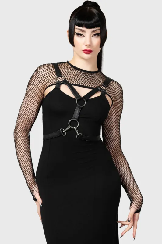 Bite Me Fishnet Bolero [B] sold by Killstar