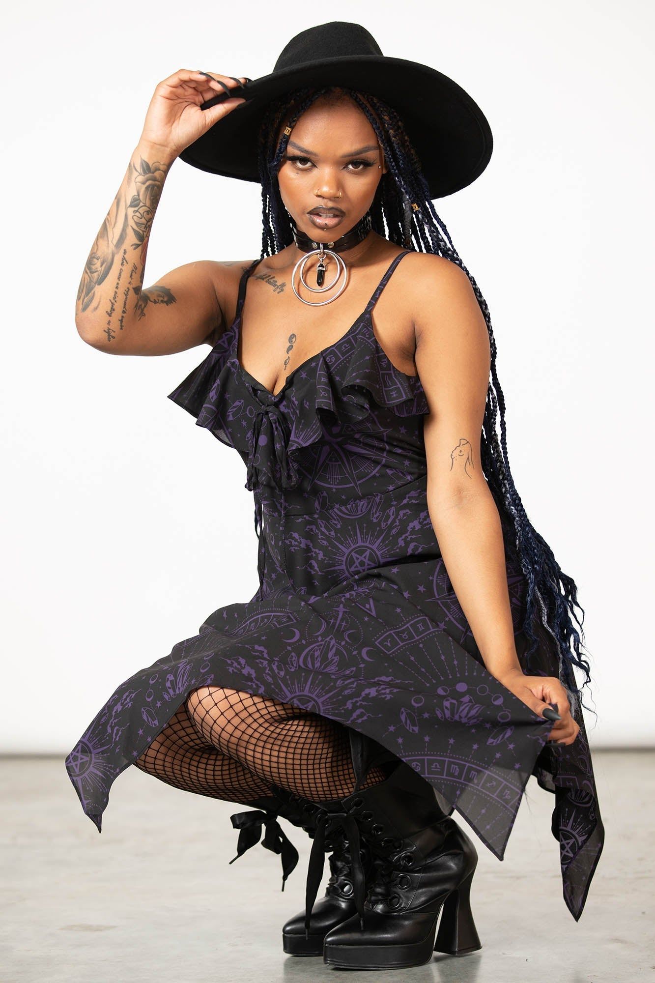 Witches Finger Chiffon Dress Resurrect sold by Killstar product image thumbnail 4