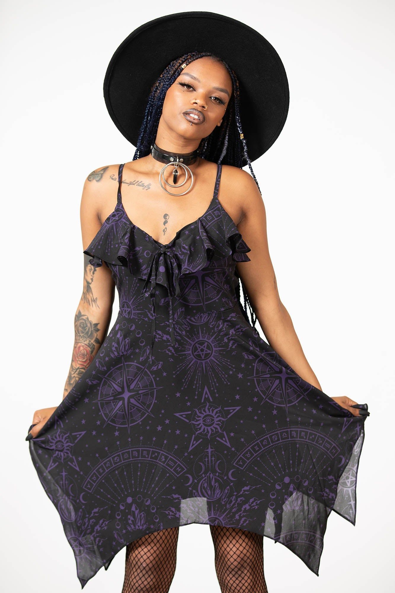 Witches Finger Chiffon Dress Resurrect sold by Killstar