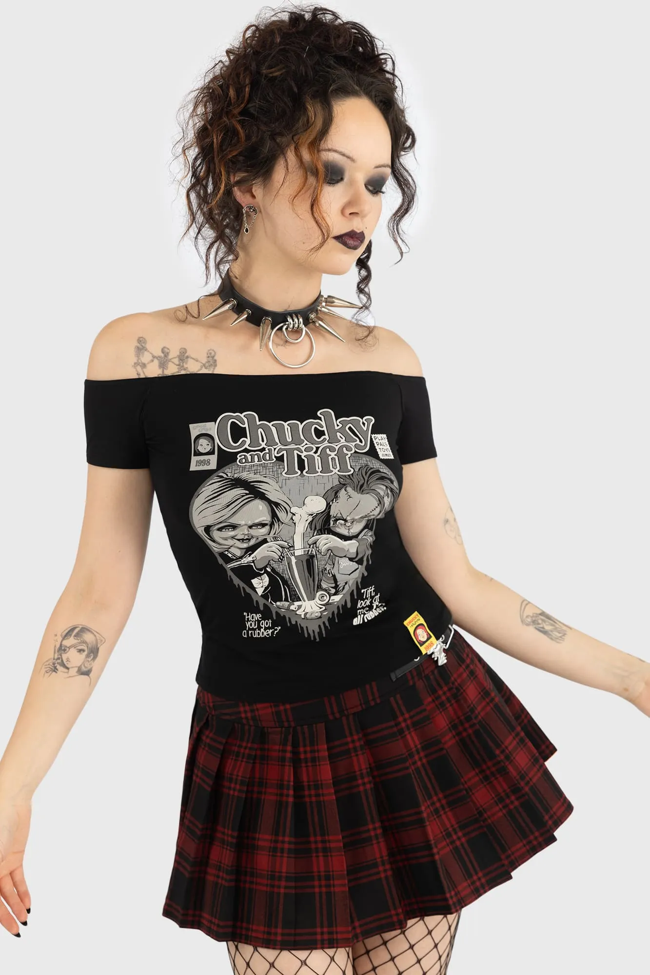 Til Death Do Us Part Bardot Top sold by Killstar product image thumbnail 3