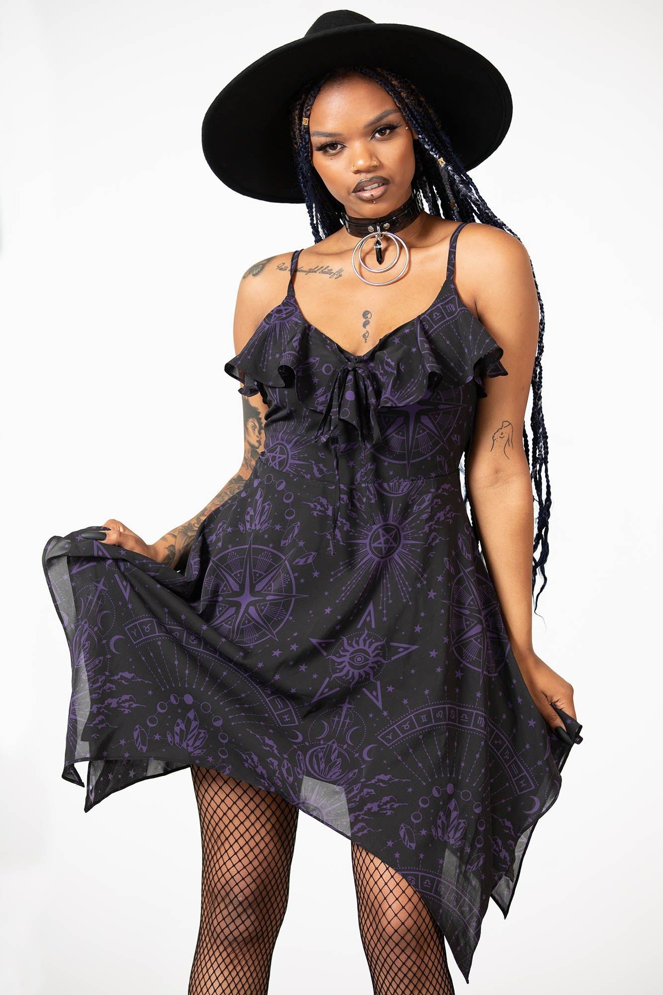 Witches Finger Chiffon Dress Resurrect sold by Killstar product image thumbnail 2