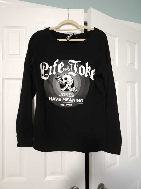 Life is No Joke Wide Neck Sweater Resurrect sold by Killstar product image thumbnail 3