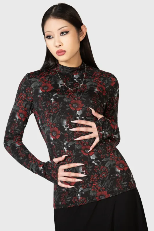 Pitiful Petals Long Sleeve Top sold by Killstar