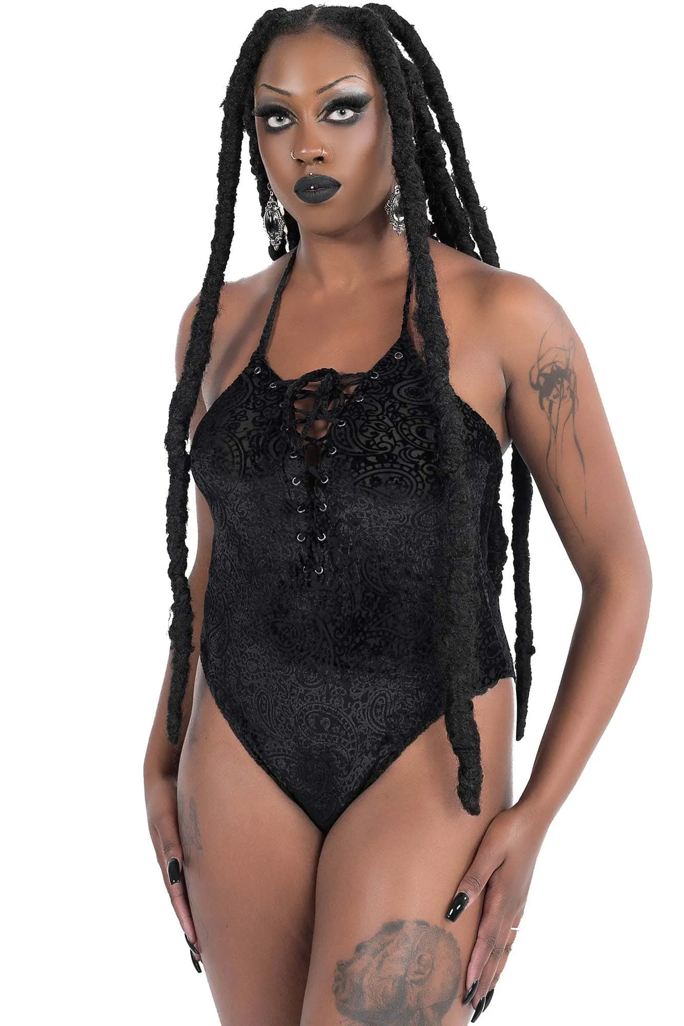 Midnyte Velvet Bodysuit sold by Killstar product image thumbnail 3