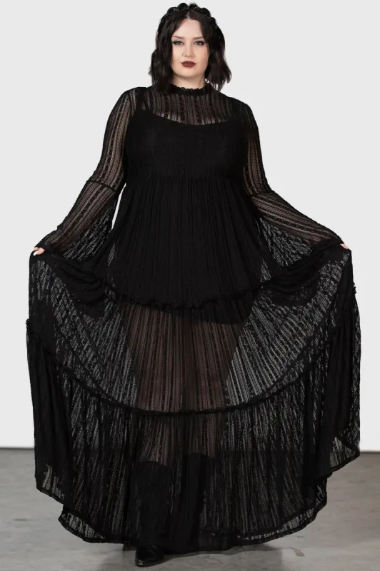 Amanita's Sorrow Maxi Dress [B] [PLUS] sold by Killstar