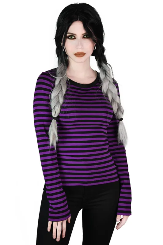 Jett Long Sleeve Top [PLUM] Resurrect sold by Killstar