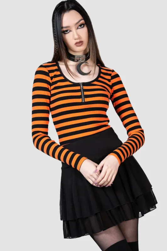Izora Ribbed Top [PUMPKIN] sold by Killstar