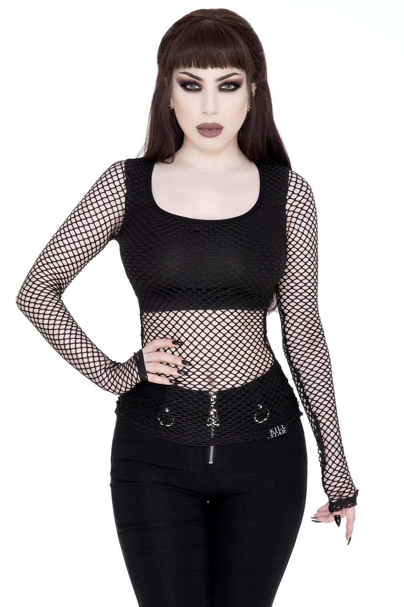 Cordelia Fishnet Top Resurrect sold by Killstar product image thumbnail 2