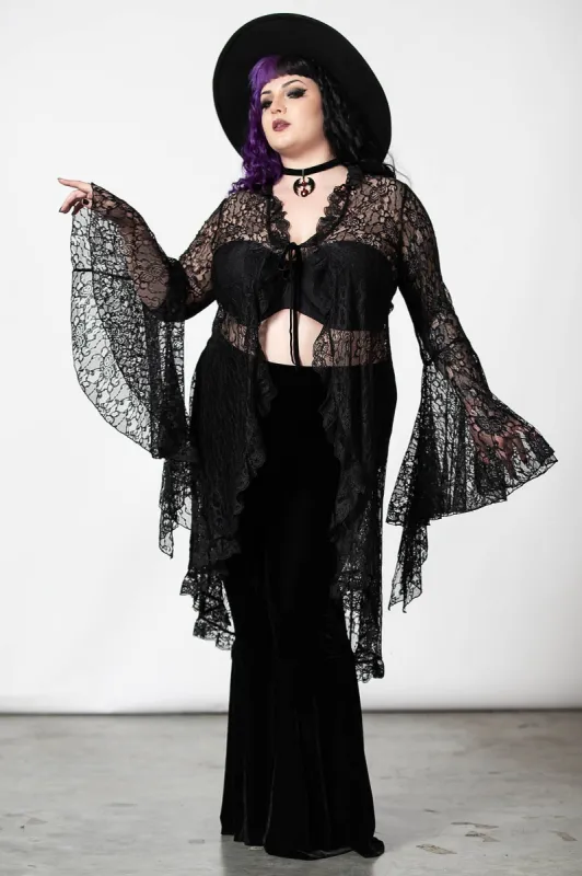 Marisol Velvet Bell Bottoms [PLUS] - Resurrect sold by Killstar
