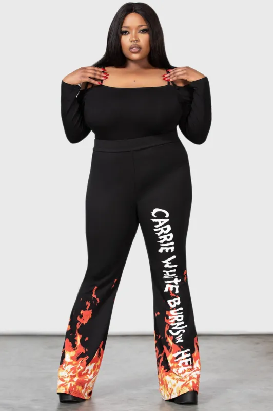 Carrie Bootcut Trousers [PLUS] sold by Killstar