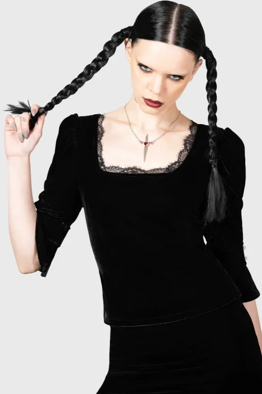 Dottie Dottie Velvet Top sold by Killstar