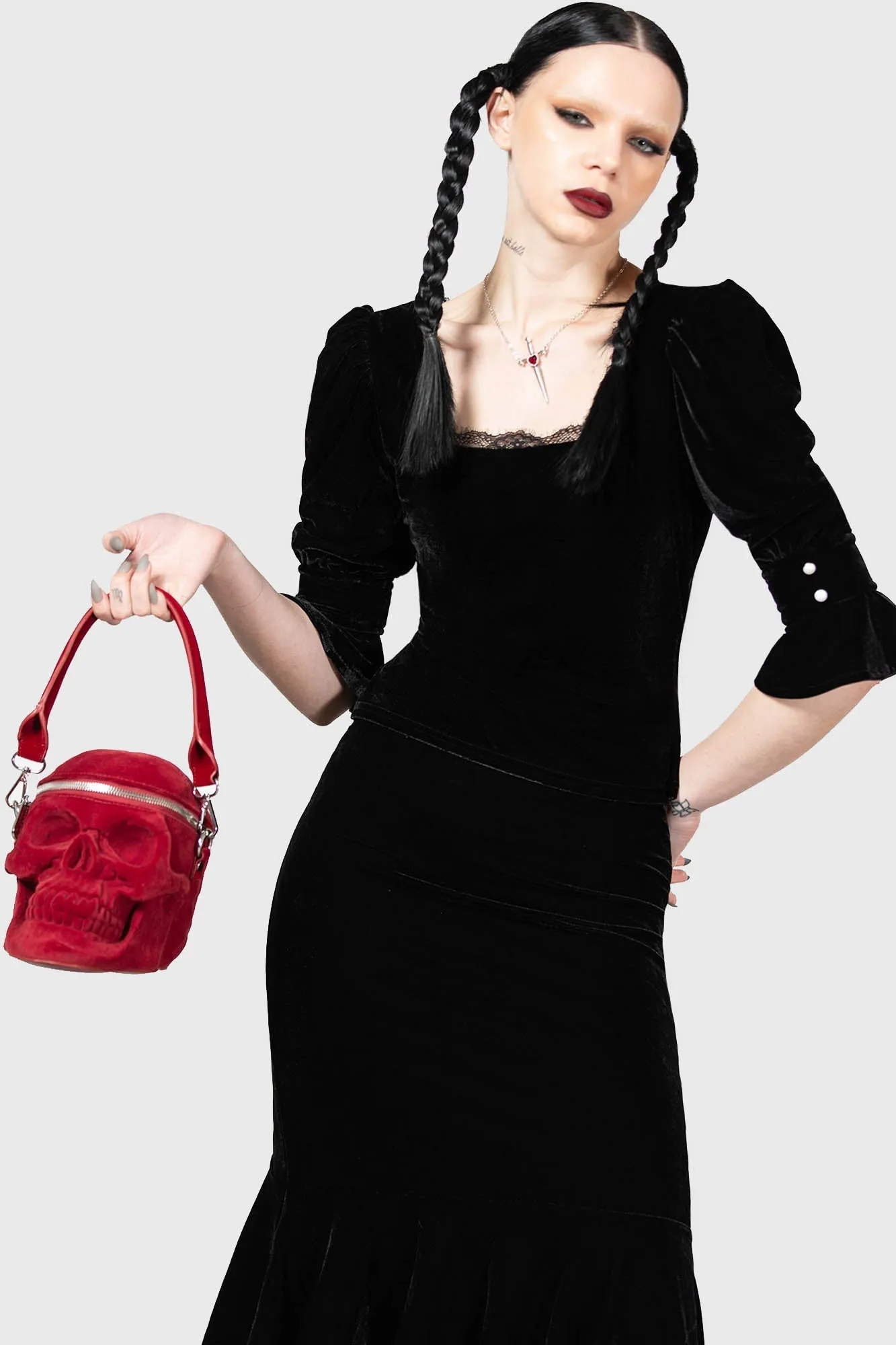 Dottie Dottie Velvet Top sold by Killstar product image thumbnail 5