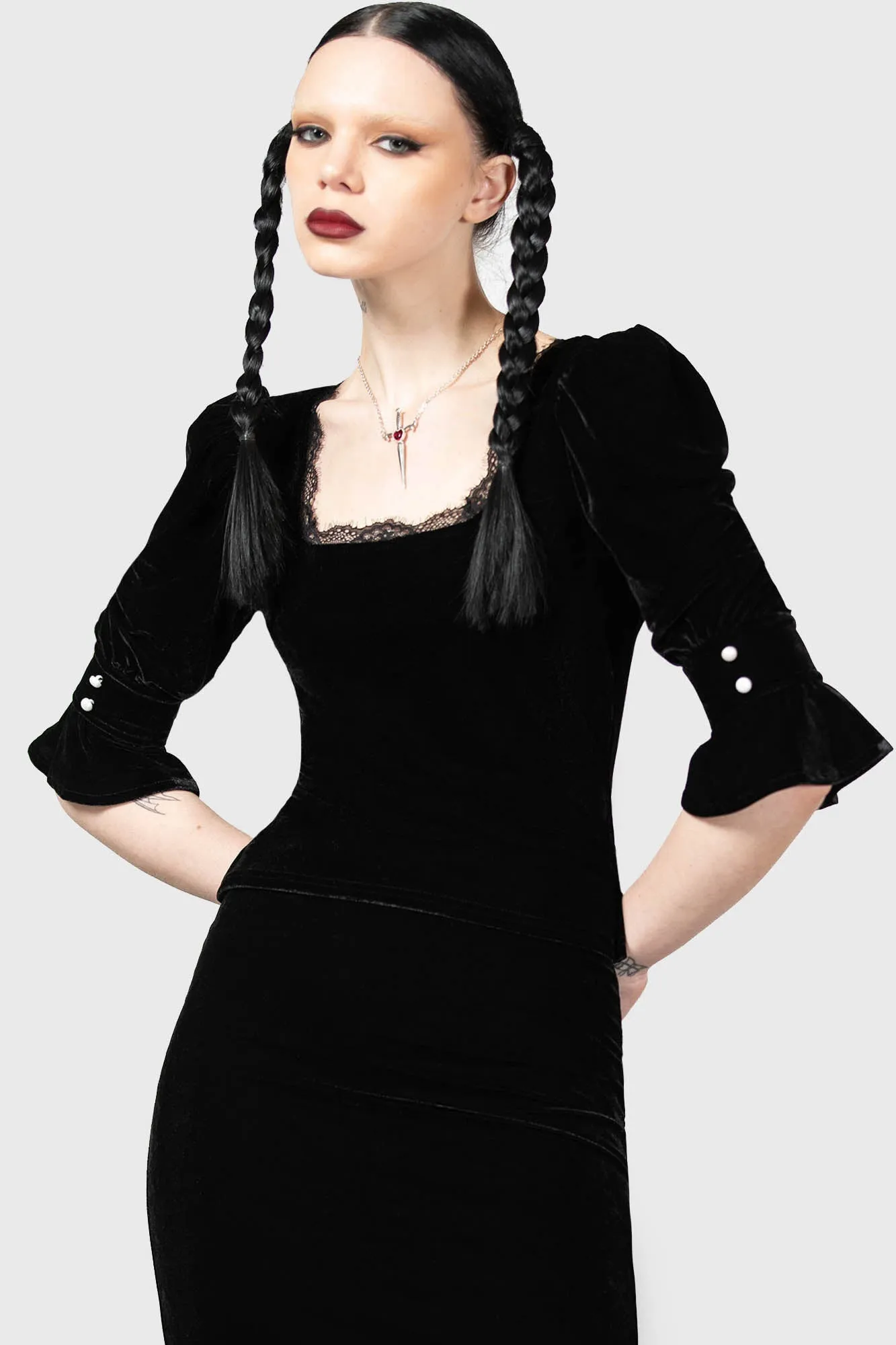 Dottie Dottie Velvet Top sold by Killstar product image thumbnail 2