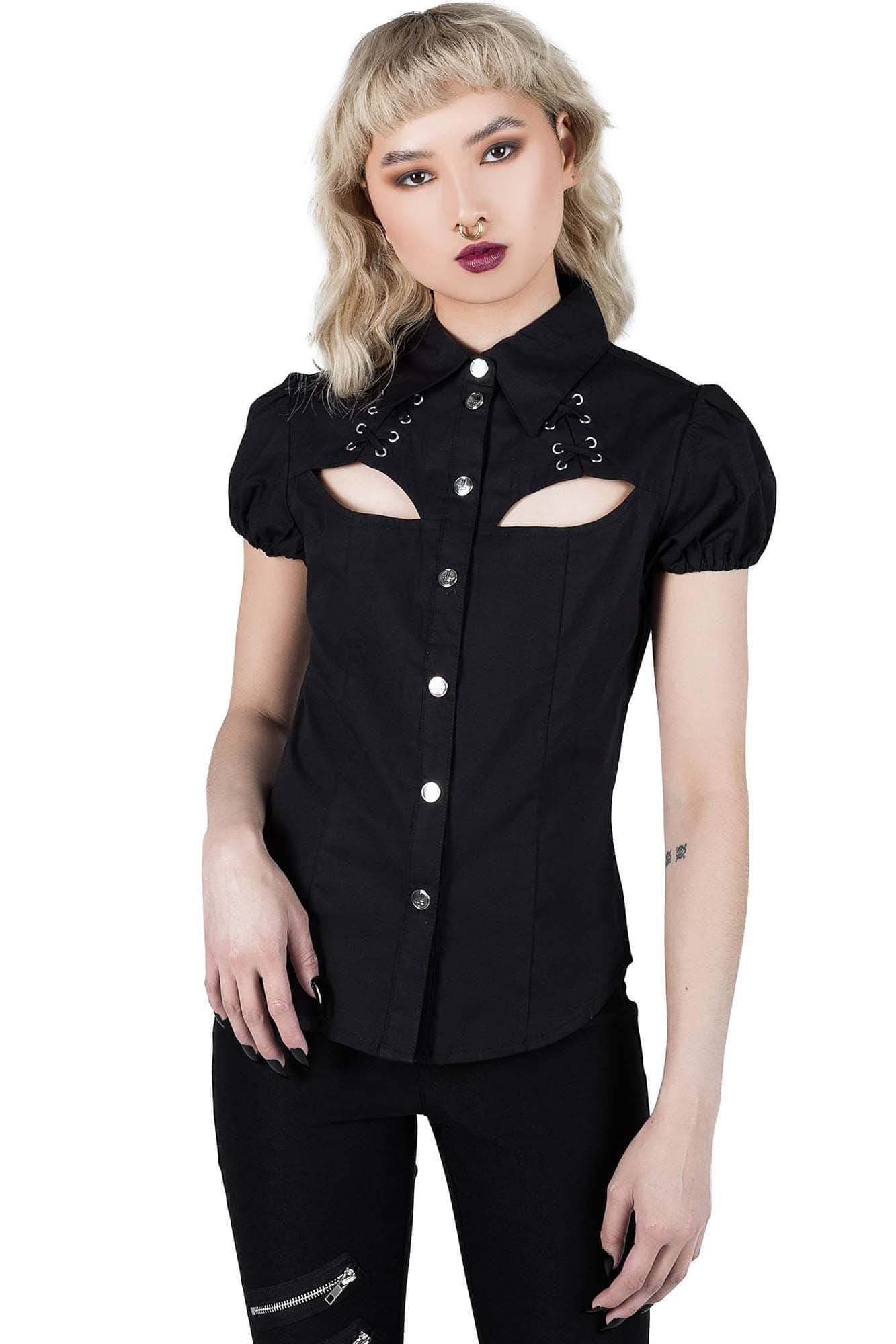 Hellstar Lace-Up Shirt Resurrect sold by Killstar