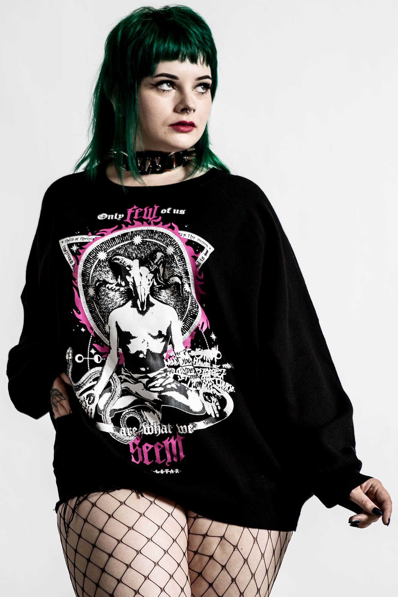 Meditate Batwing Knit Sweater Resurrect sold by Killstar product image thumbnail 4