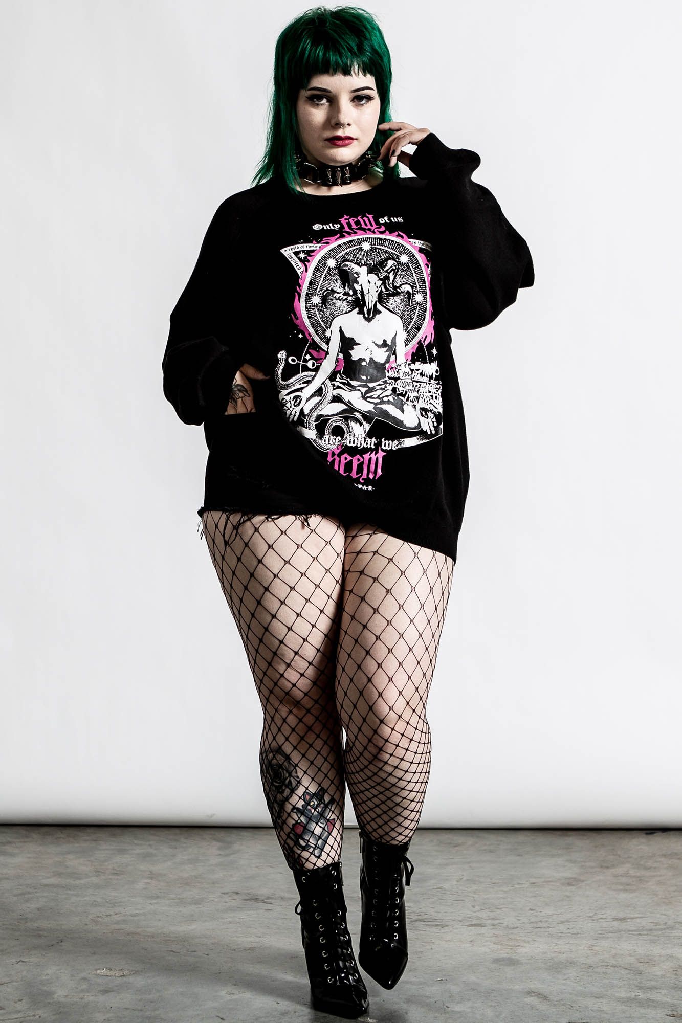 Meditate Batwing Knit Sweater Resurrect sold by Killstar product image thumbnail 3