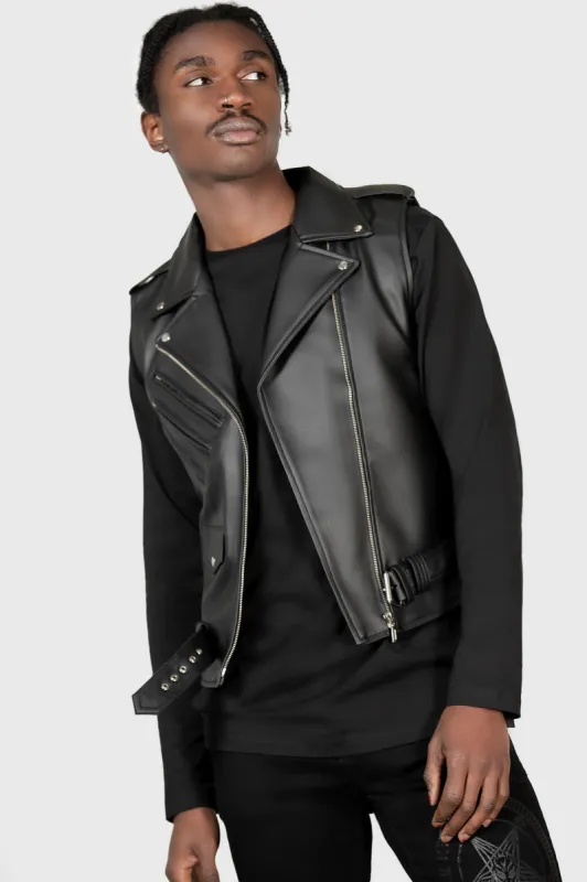 Core Leather Vest [FAUX LEATHER] sold by Killstar