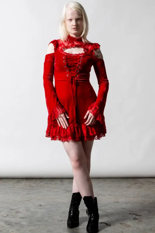 Blood Vow Lace Dress [SCARLET] - Resurrect made by Killstar