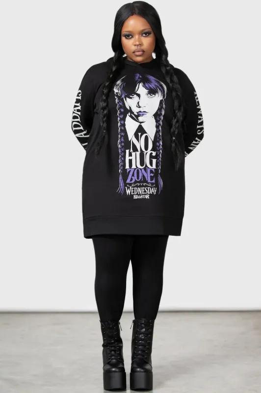 No-Hug Zone Longline Hoodie [PLUS] sold by Killstar