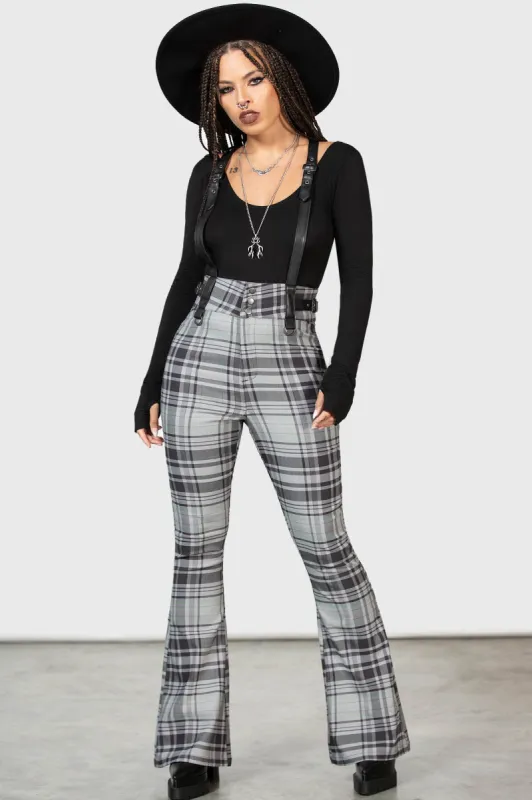 Prophet Of Doom Suspender Trousers [GREY TARTAN] sold by Killstar