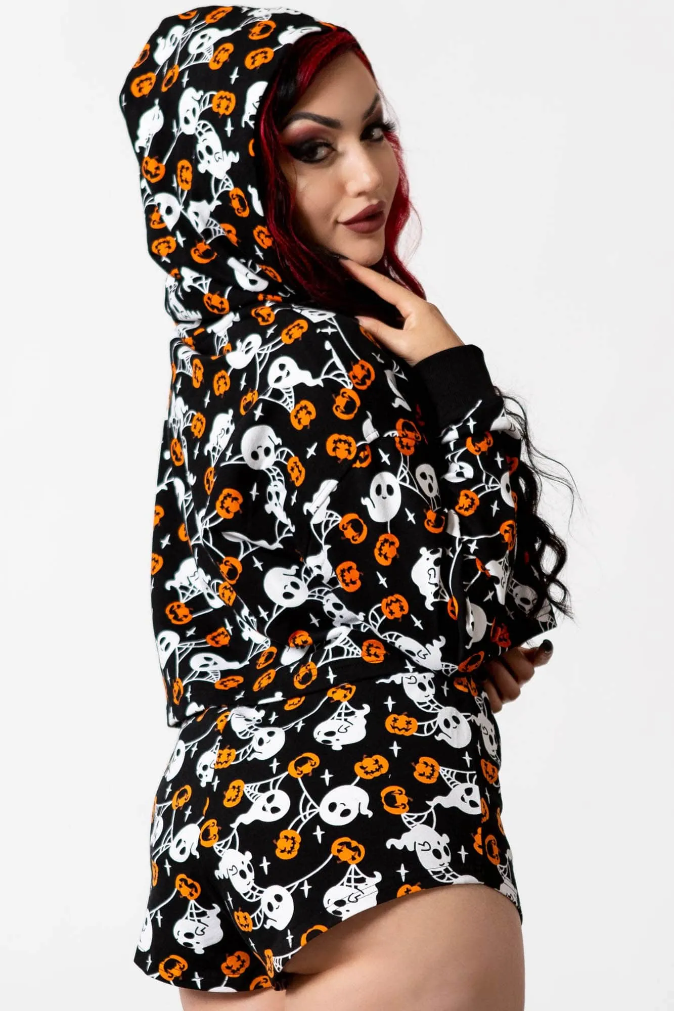 Haunted Pumpkin Cropped Hoodie sold by Killstar product image thumbnail 2