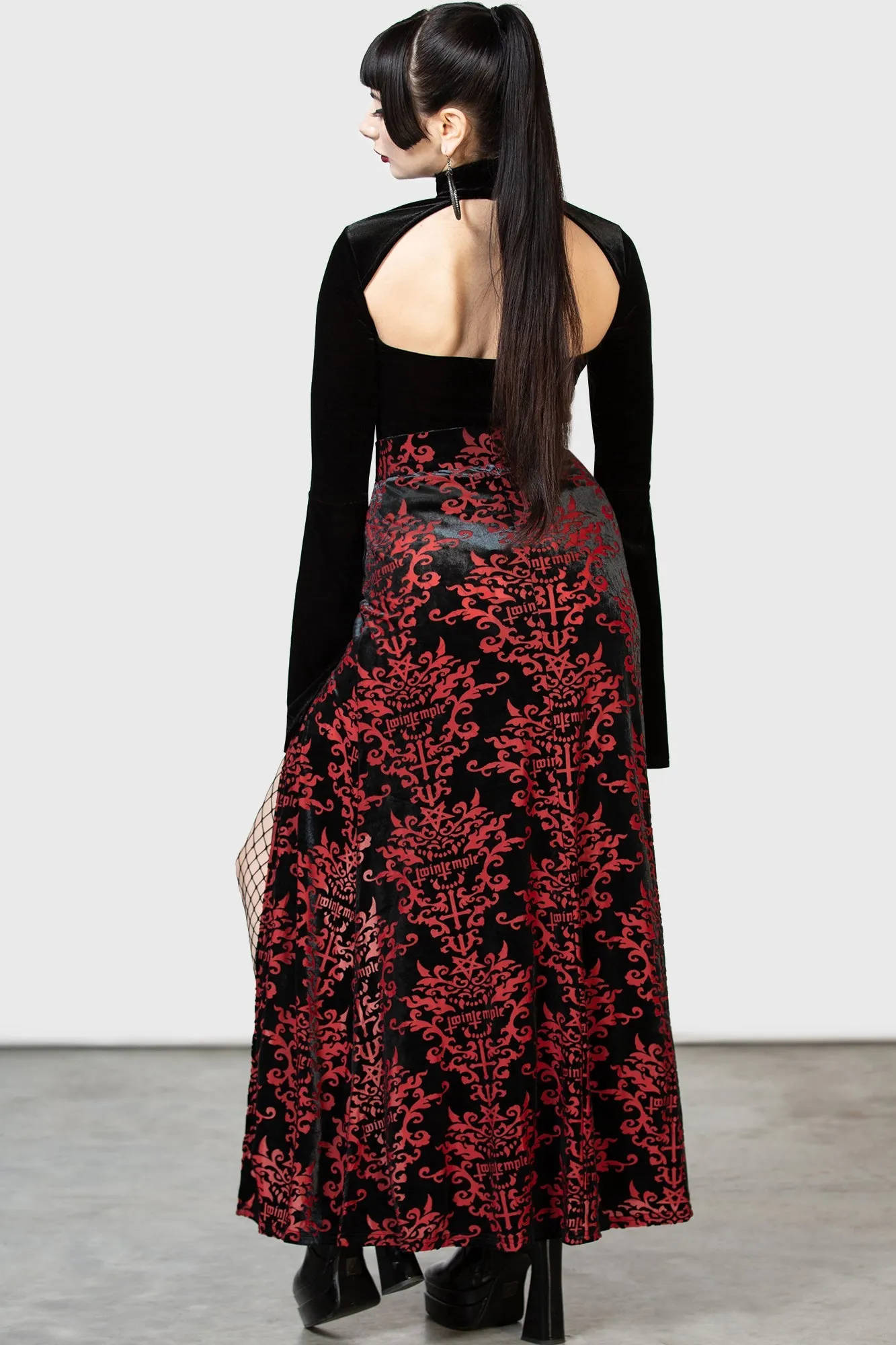 Scarlet Fiend Maxi Skirt sold by Killstar product image thumbnail 5