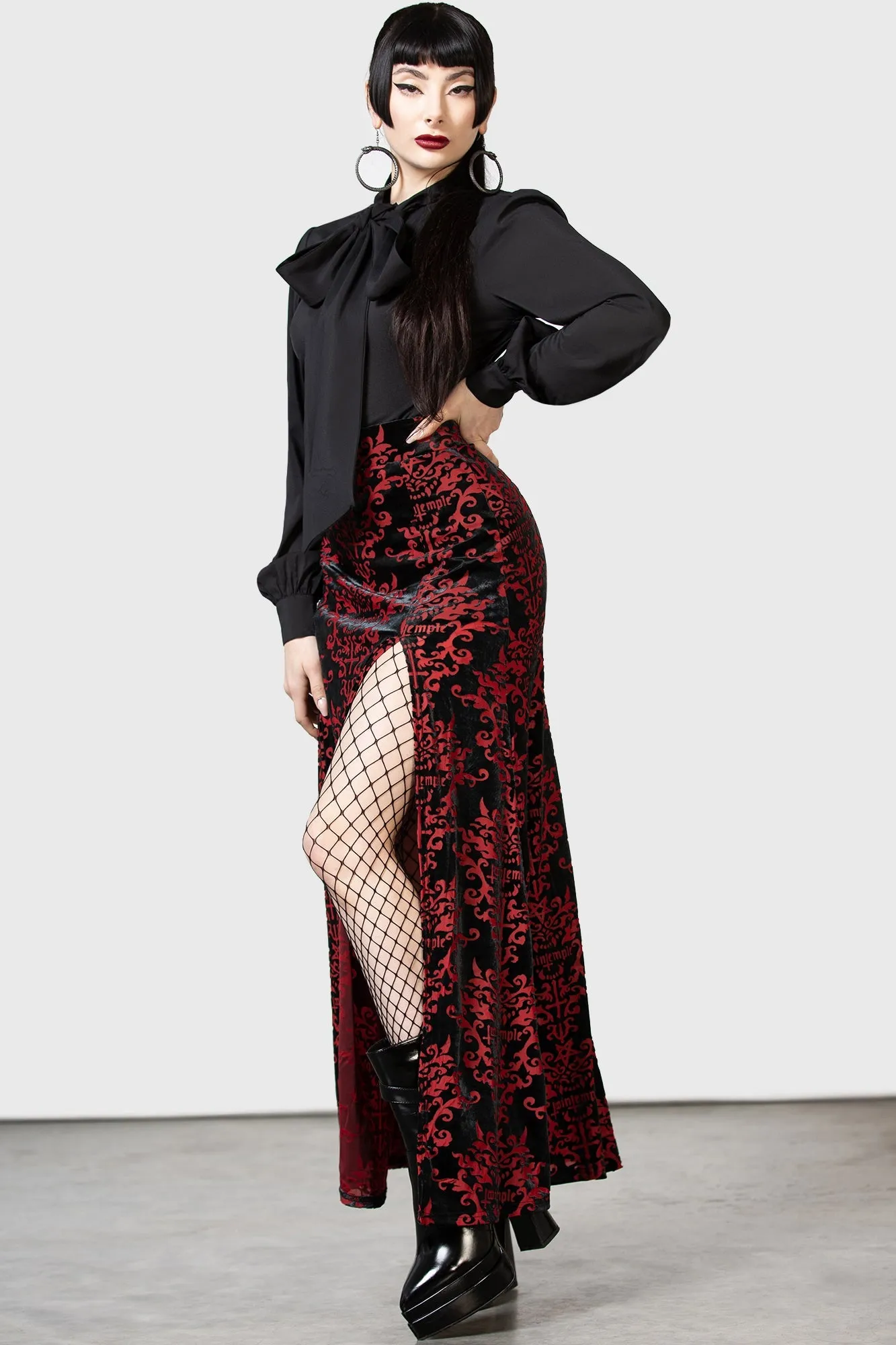 Scarlet Fiend Maxi Skirt sold by Killstar product image thumbnail 3
