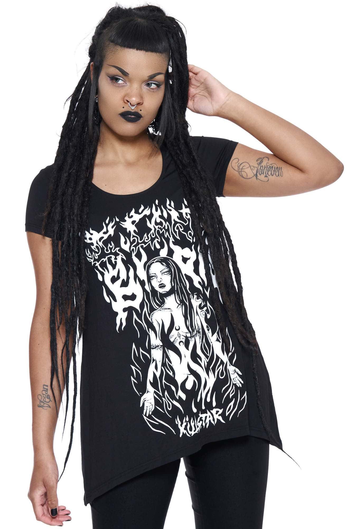 I Can't Burn Lace Up Top sold by Killstar