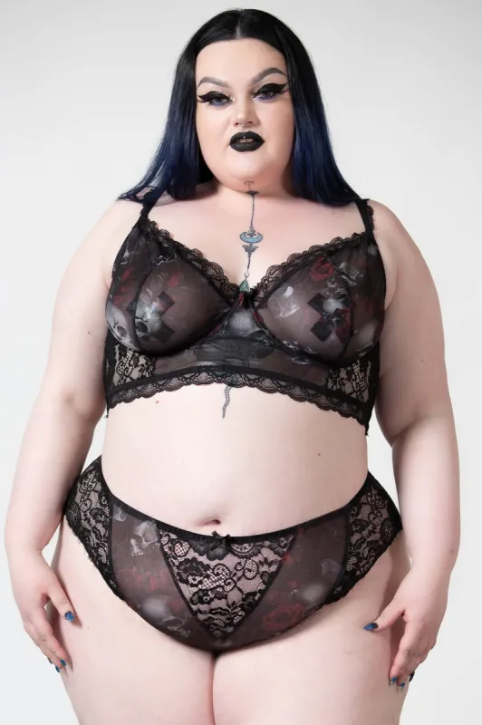 Wild Rose Mesh Bra [PLUS] sold by Killstar