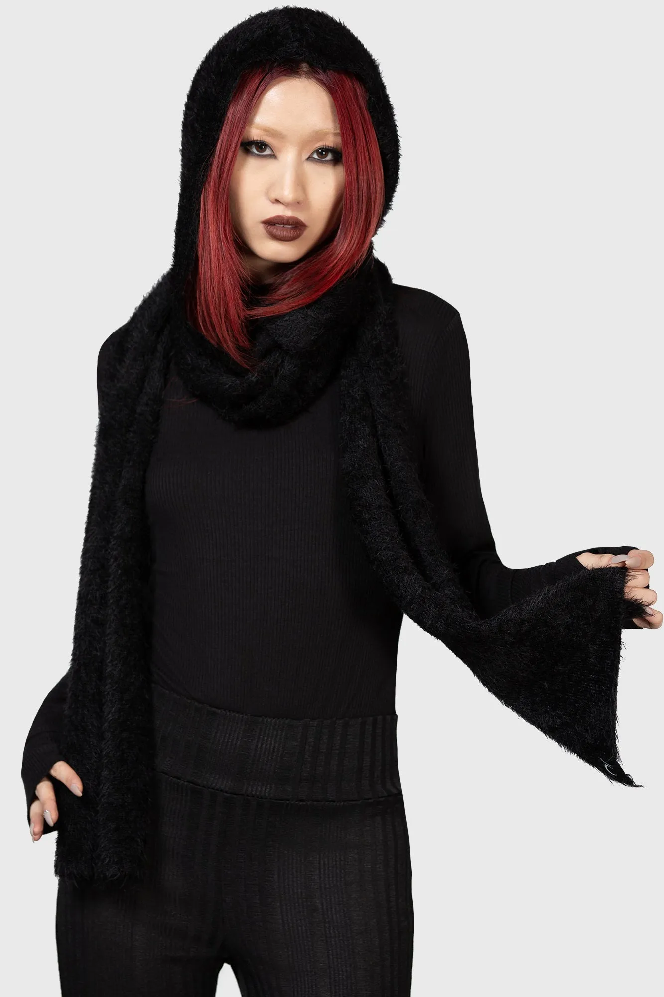 Ashen Hooded Scarf sold by Killstar product image thumbnail 4