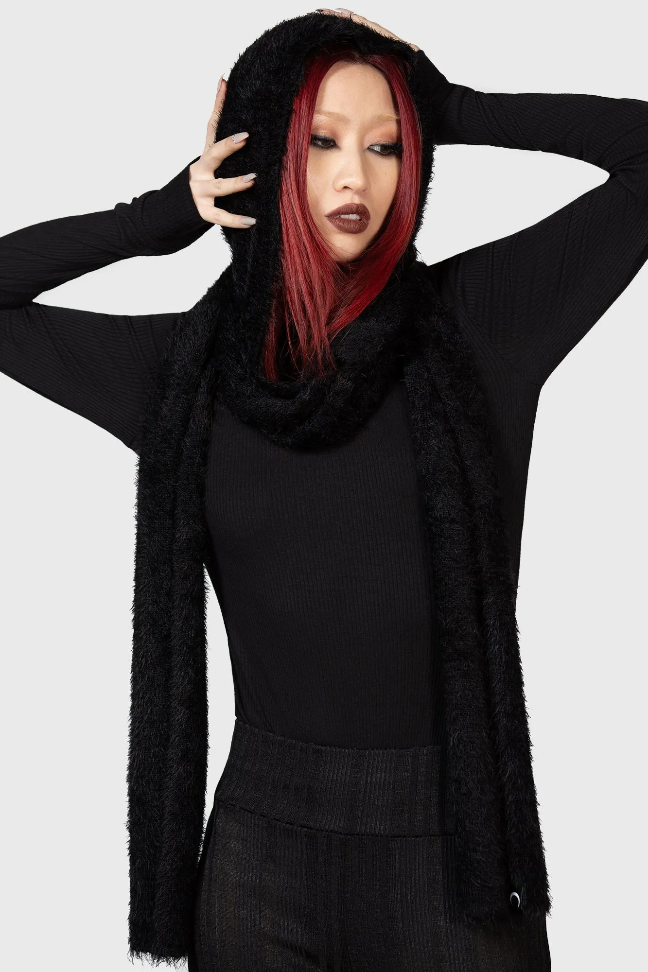 Ashen Hooded Scarf sold by Killstar
