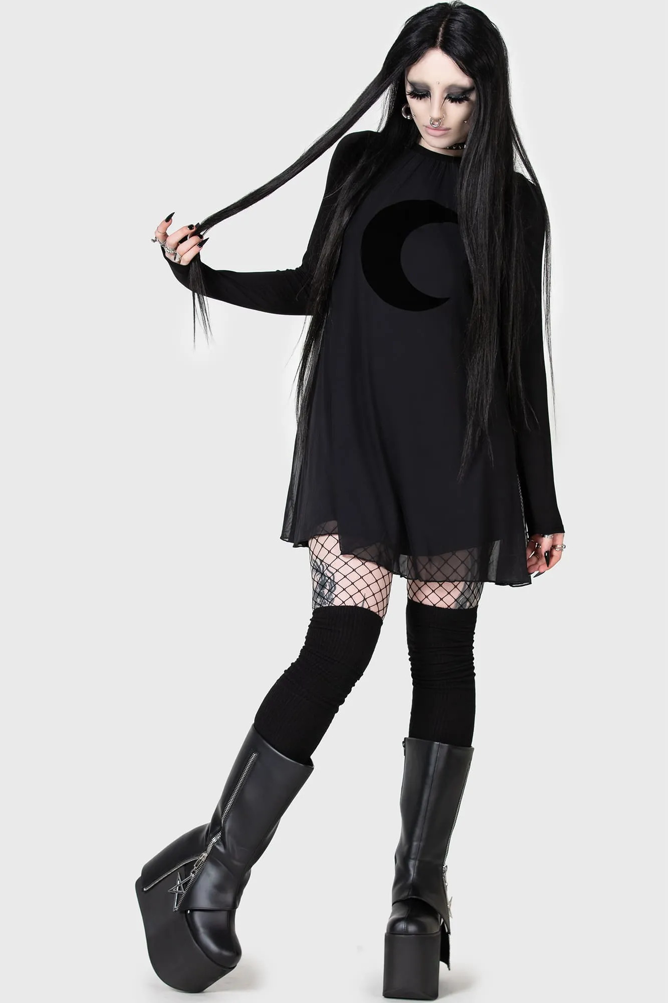 Lunar Apex Raglan Dress sold by Killstar product image thumbnail 4