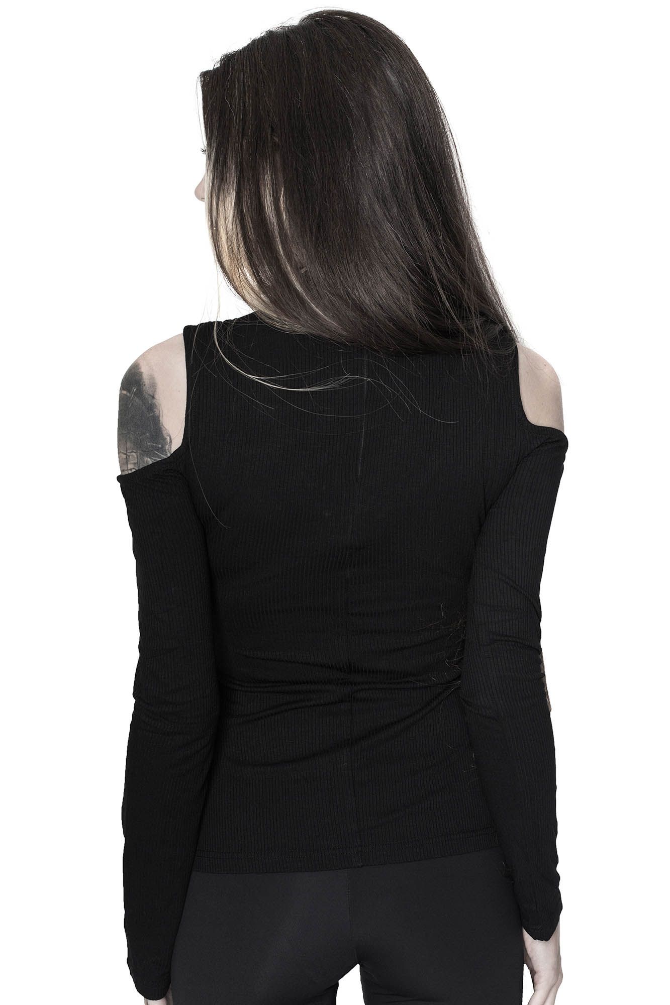 Downward Spiral Cold-Shoulder Top Resurrect sold by Killstar product image thumbnail 3