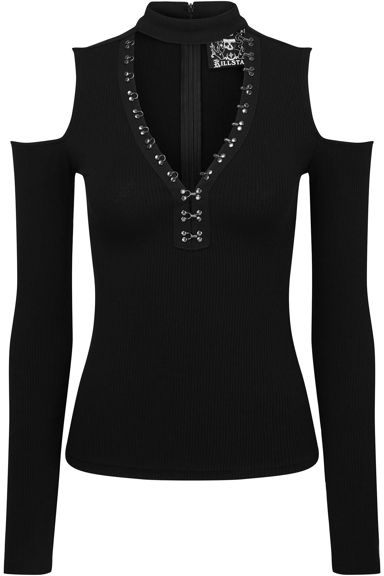 Downward Spiral Cold-Shoulder Top Resurrect sold by Killstar product image thumbnail 4