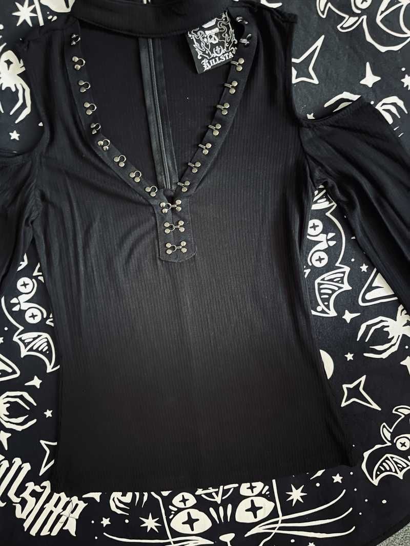 Downward Spiral Cold-Shoulder Top Resurrect sold by Killstar product image thumbnail 8