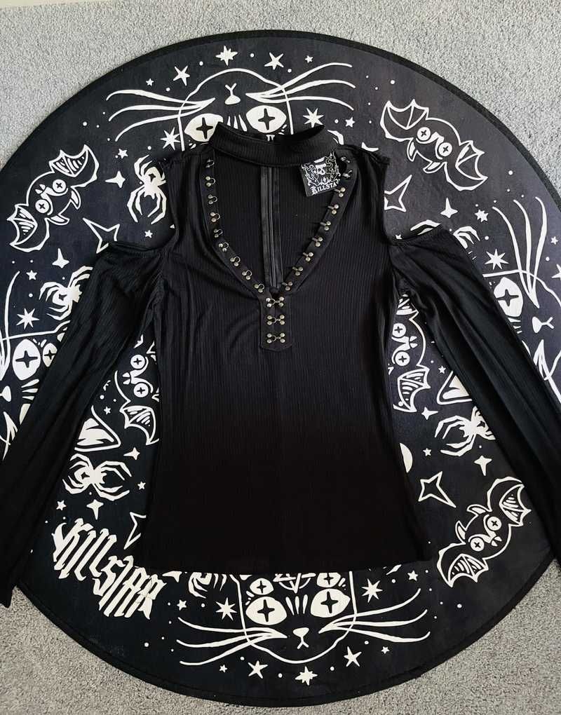 Downward Spiral Cold-Shoulder Top Resurrect sold by Killstar product image thumbnail 5